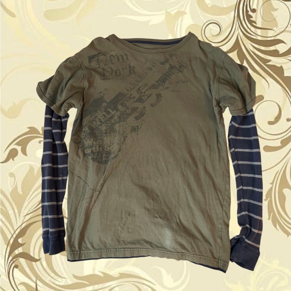 Y2K graphic striped long sleeve